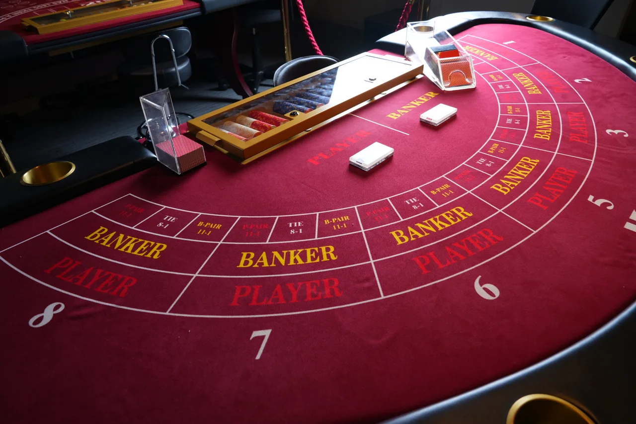 バカラ卓フェルト(BANKER / PLAYER 配置)